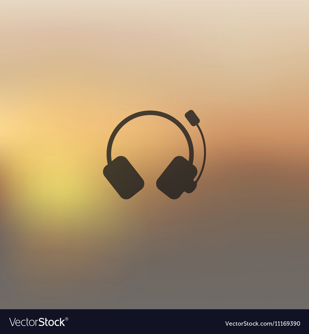 Headphones icon on blurred background