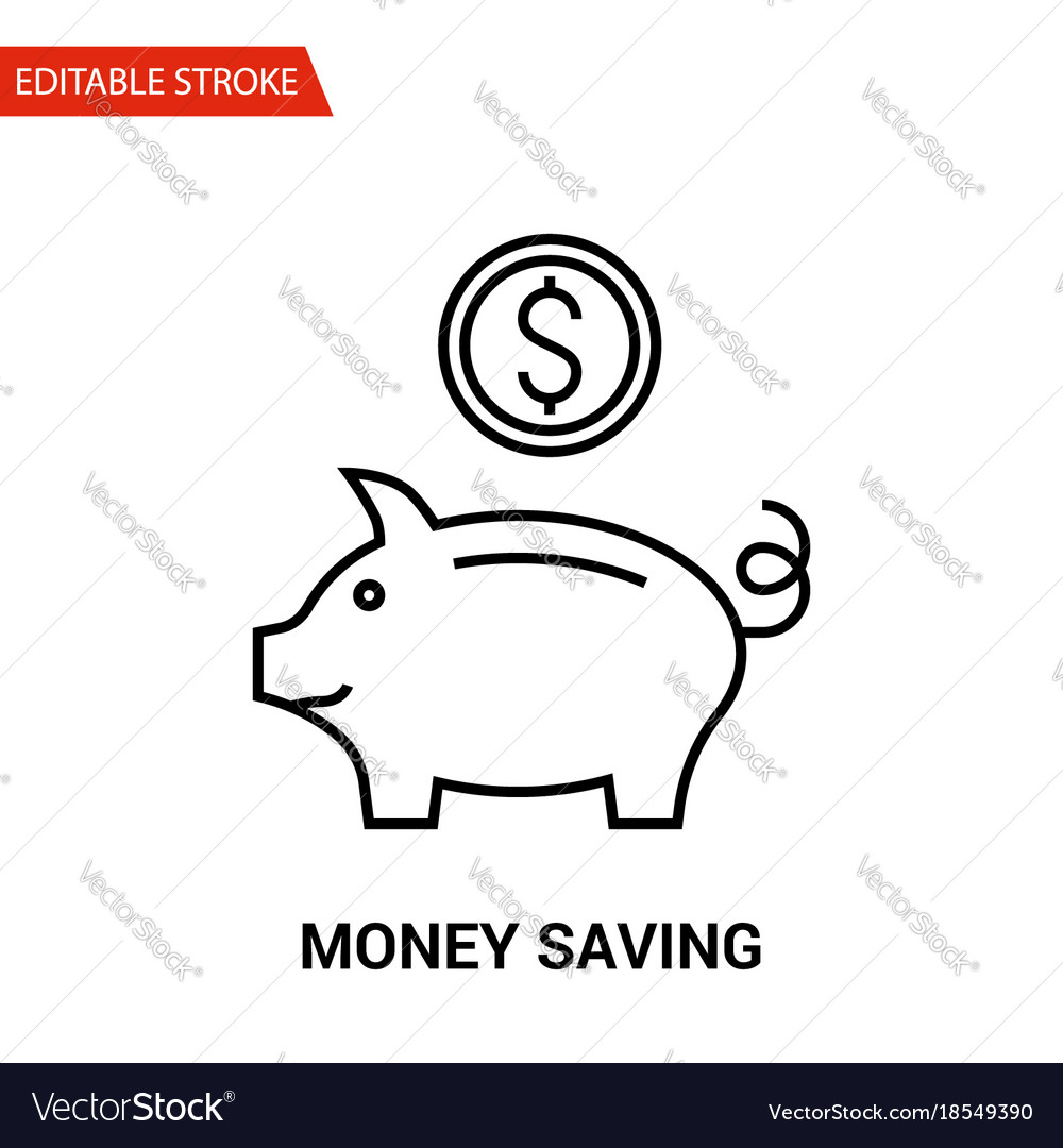 Money saving icon thin line