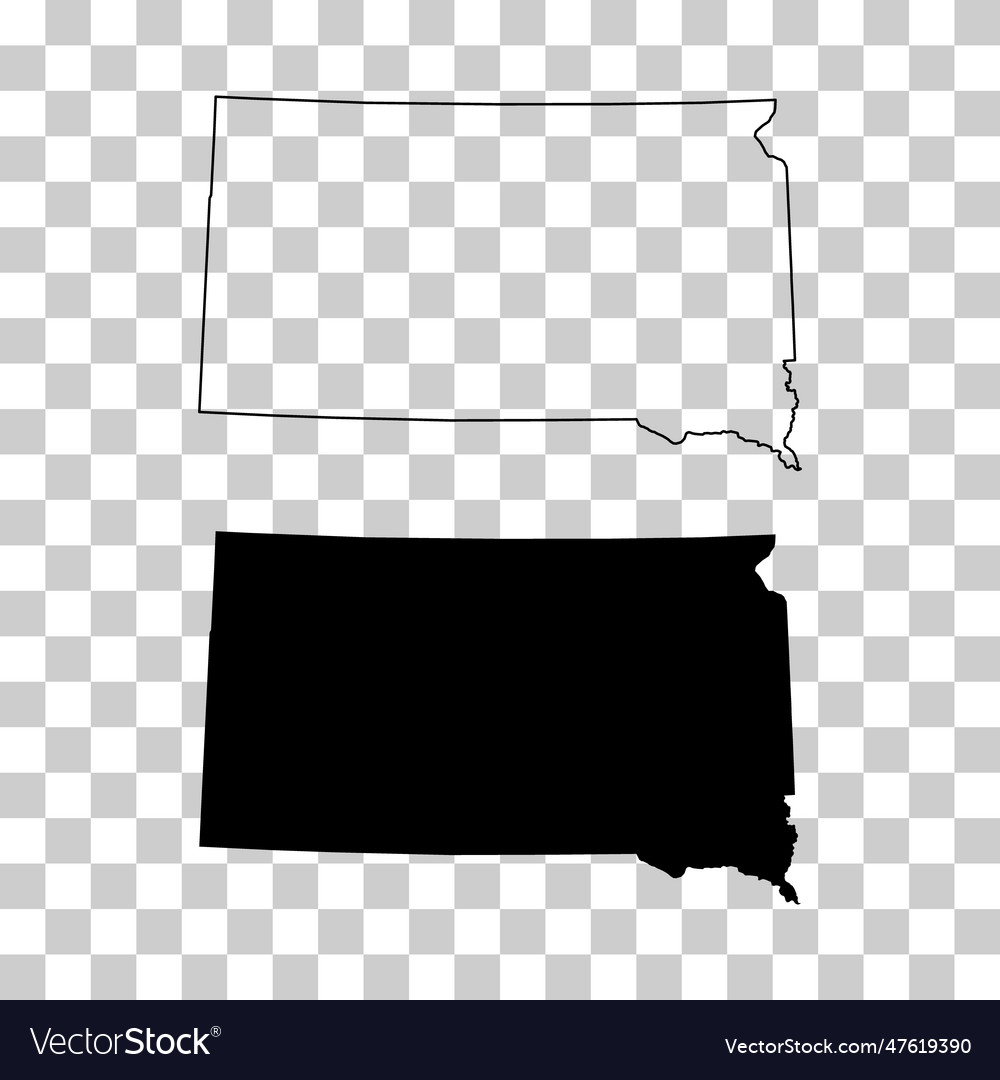 Set of south dakota map shape united states Vector Image