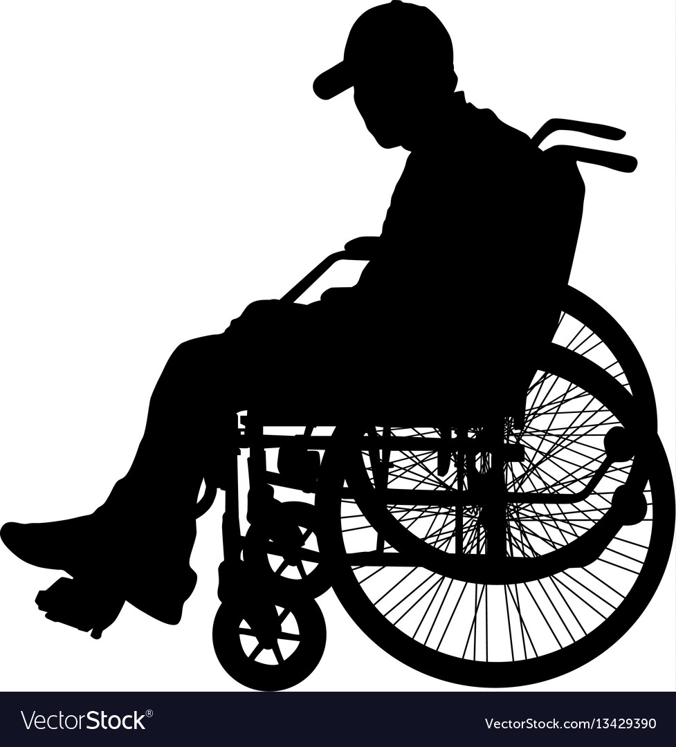 Silhouette disabled people on a white Royalty Free Vector