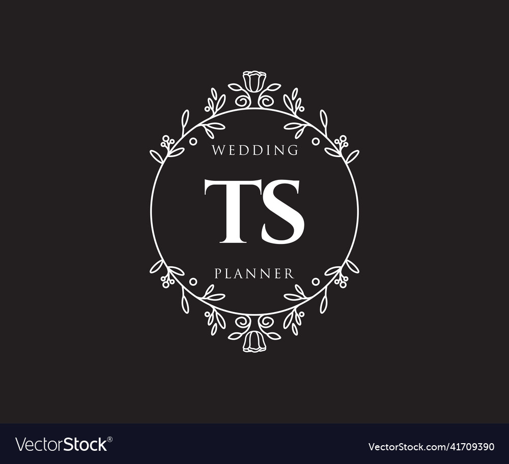 Ts initials letter wedding monogram logos Vector Image