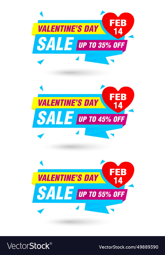 Valentines day sale origami blue labels 35 45 55