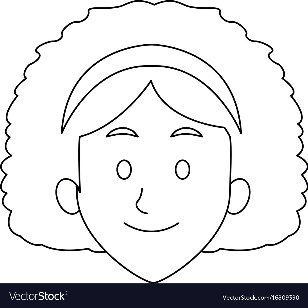 Woman face smile expression cartoon character Vector Image