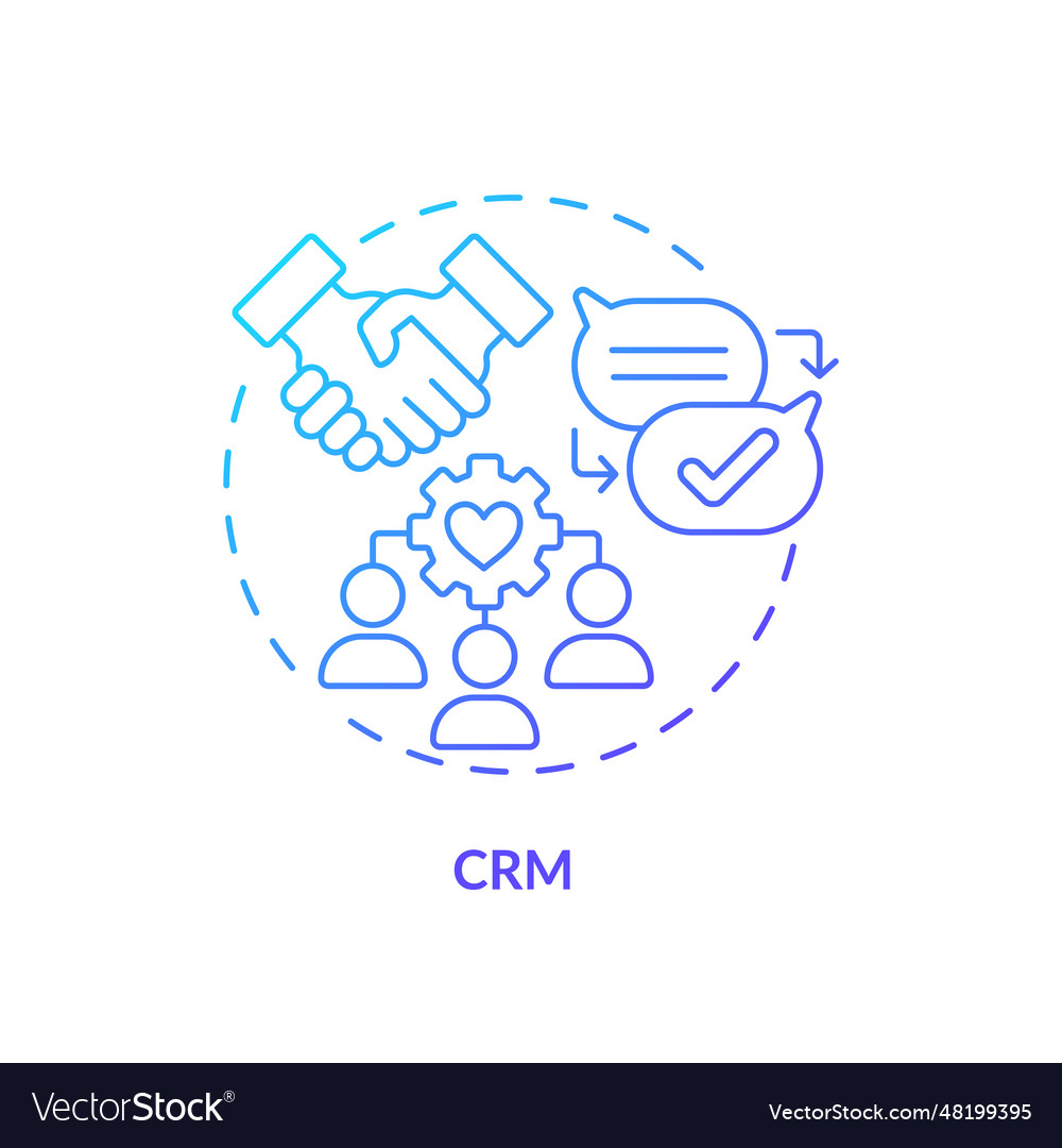 2d gradient crm line icon concept vector image 2d gradient crm line icon concept
