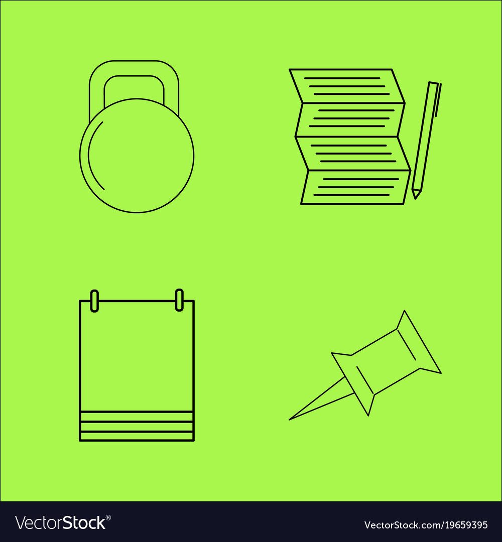 Basic content simple linear outline icon set
