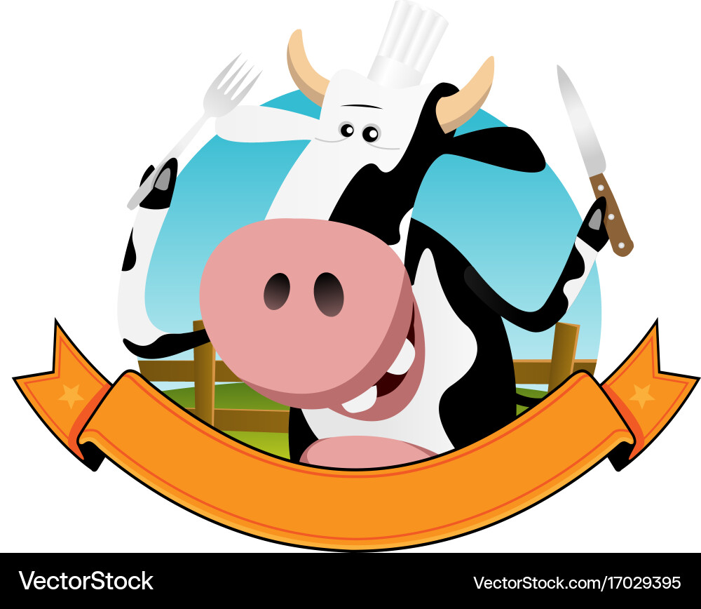 Cartoon Cow Banner Royalty Free Vector Image Vectorstock