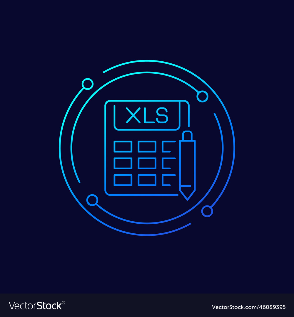Edit xls document icon linear design