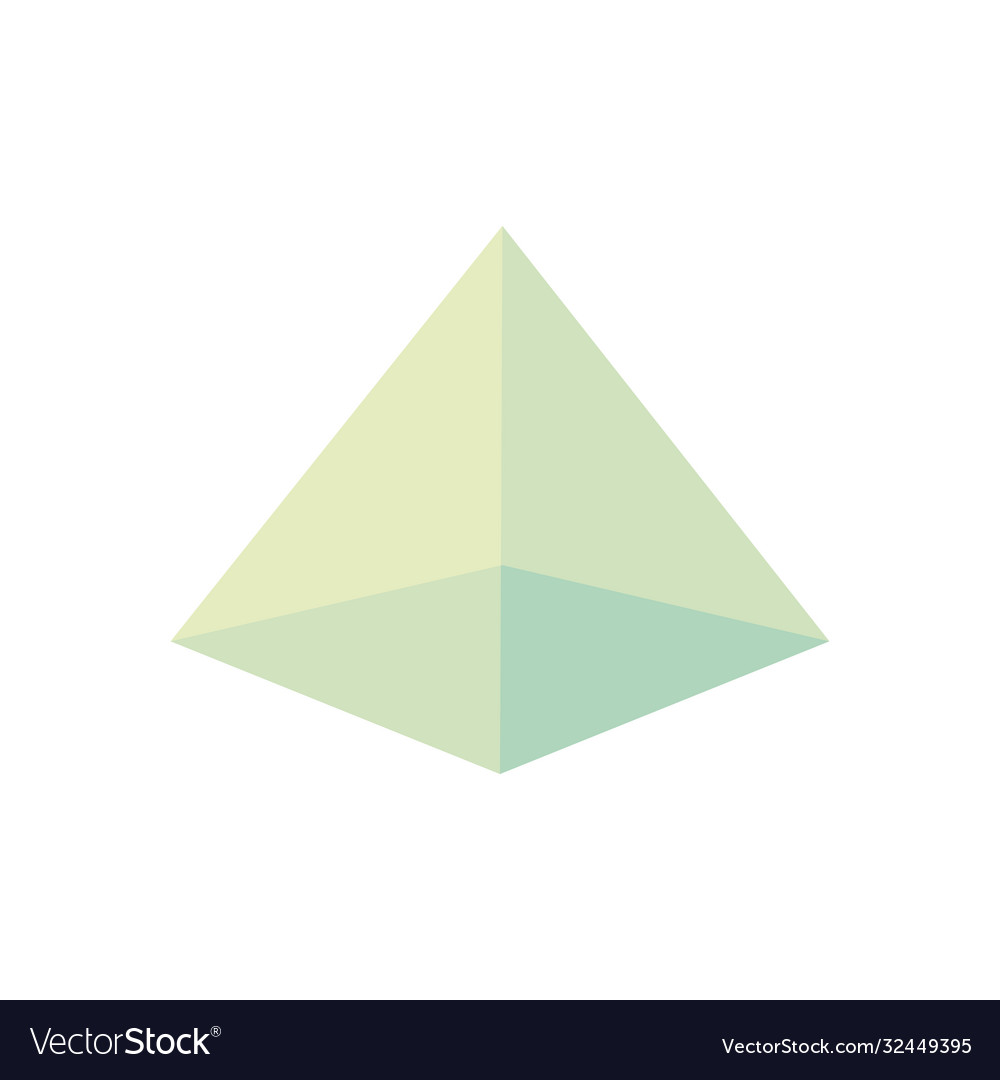 Geometric pyramid shape icon flat style Royalty Free Vector