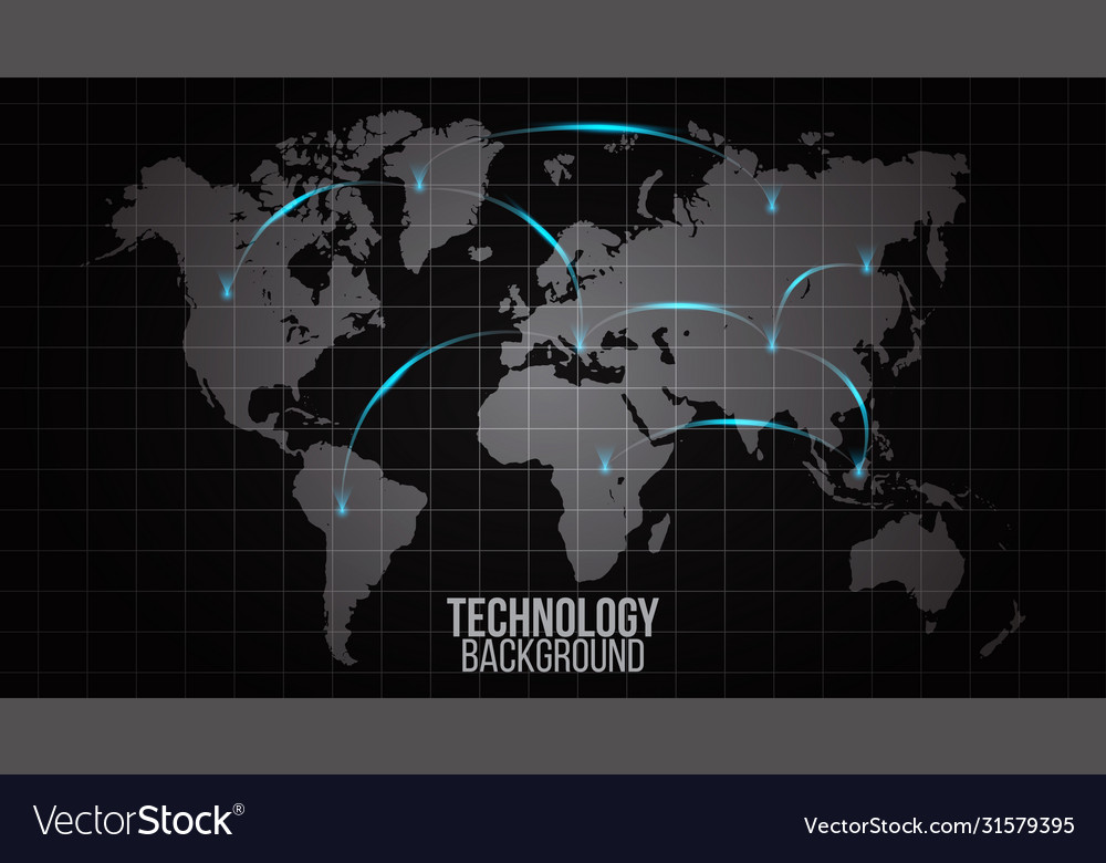 Global network abstract world connection vector image Global network abstract world connection