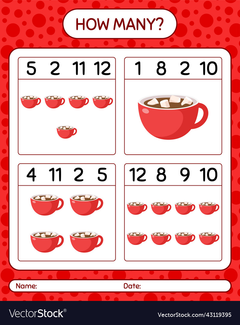 How many counting game with marshmallow on hot vector image How many counting game with marshmallow on hot
