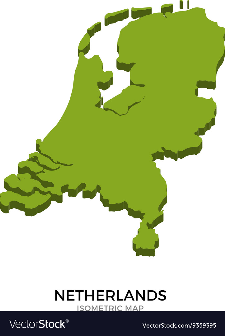 Isometric map of netherlands detailed