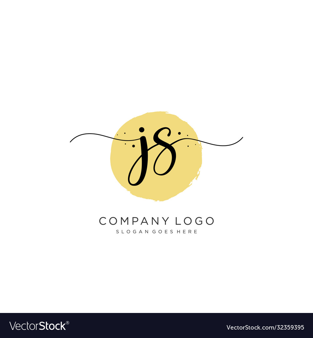Js initial handwriting logo design