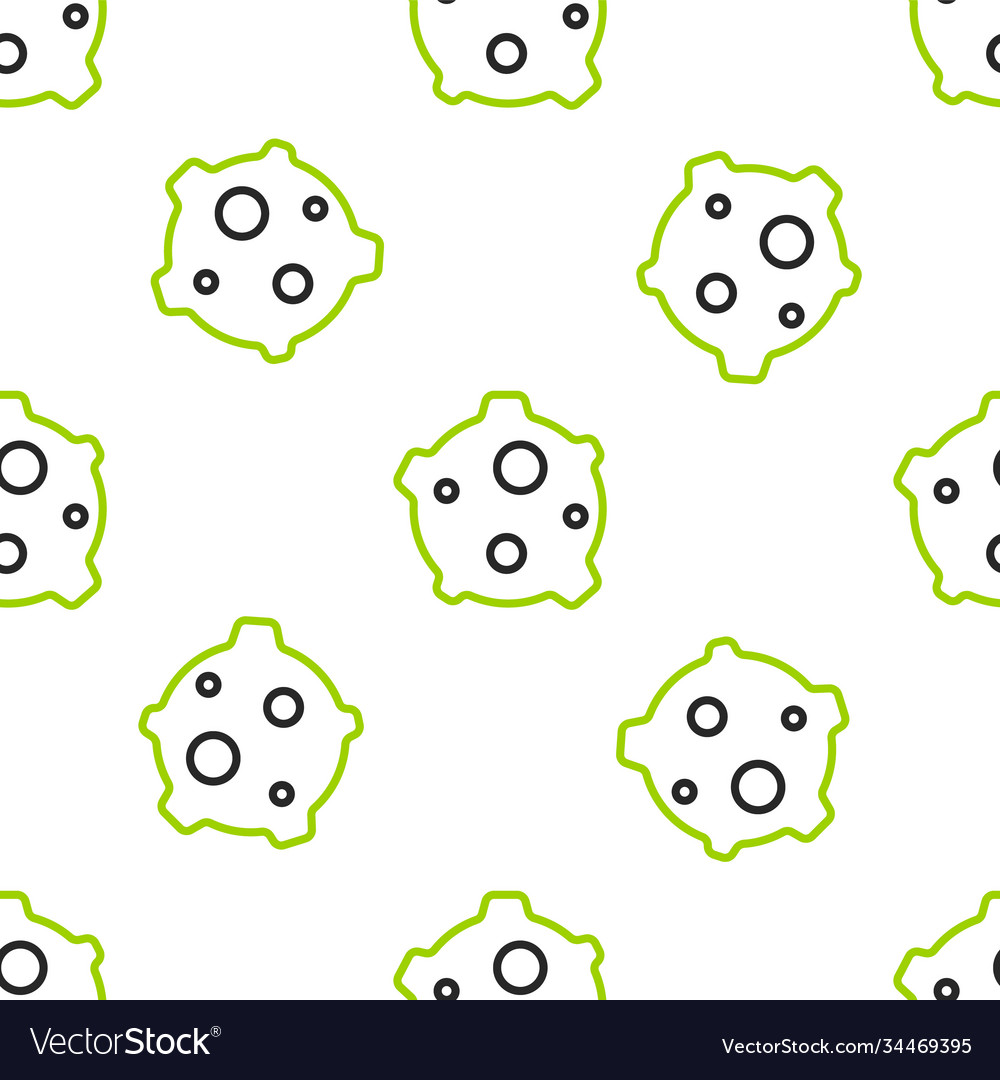 Line asteroid icon isolated seamless pattern
