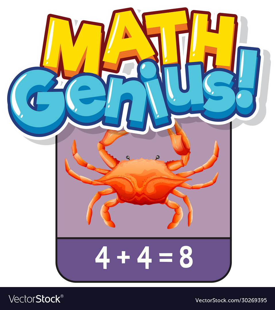 Math flashcard design for adding numbers vector image Math flashcard design for adding numbers