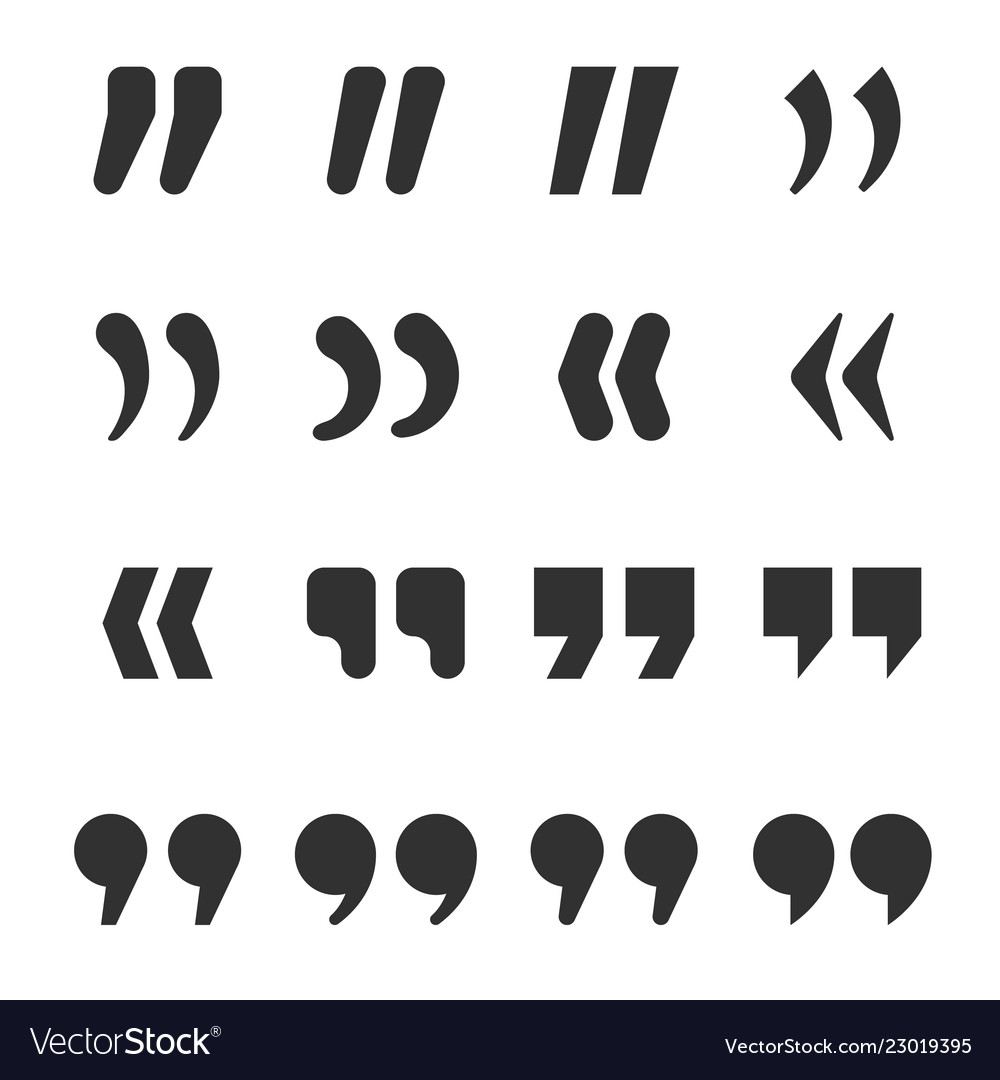 quotes icons quote marks comma speech excerpt vector image quote marks