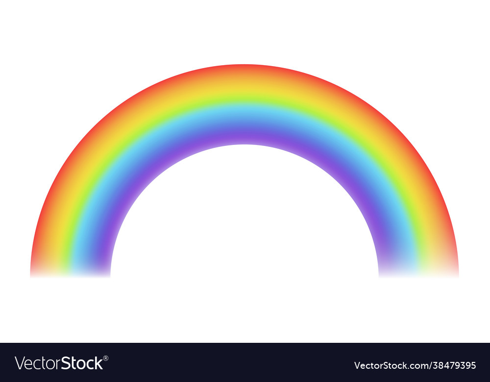 Rainbow realistic sun effect color arch joyful Vector Image