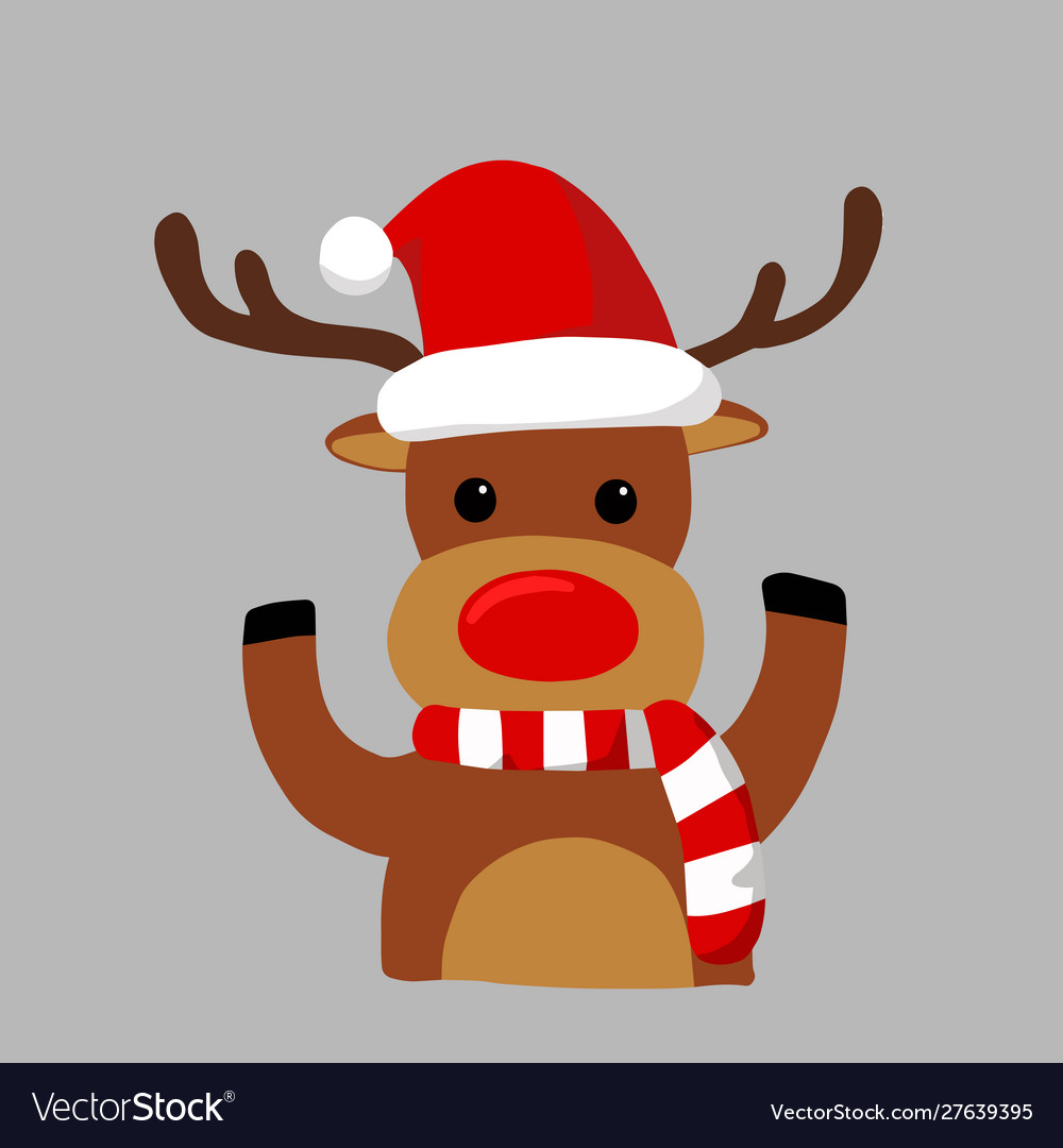 Reindeer with red nose cartoon