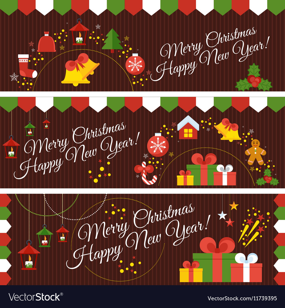 Set of christmas banners Royalty Free Vector Image