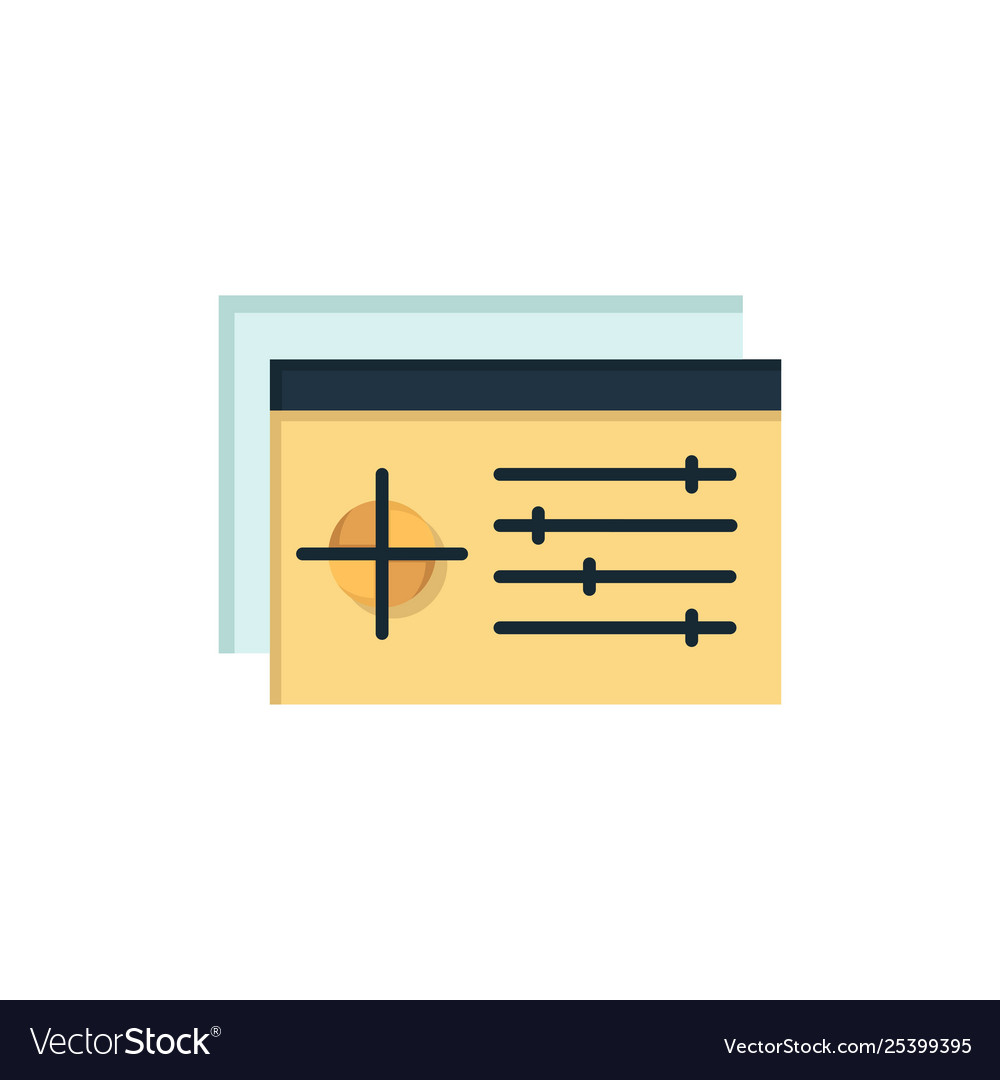 Einstellen des Controller Zielobjekt flaches Farbsymbol vector image Einstellen des Controller Zielobjekt flaches Farbsymbol