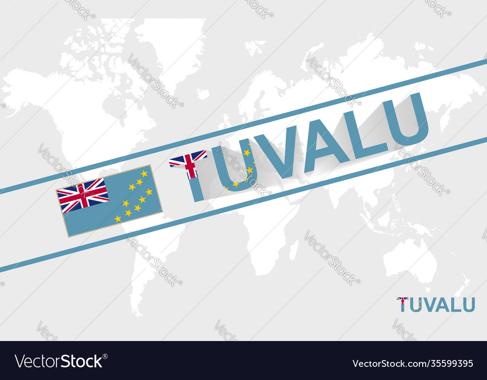 Tuvalu map flag and text