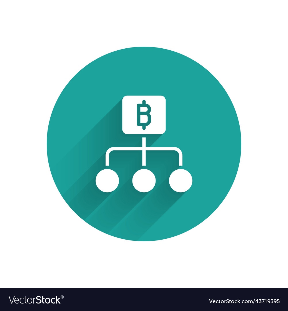 White blockchain technology bitcoin icon isolated