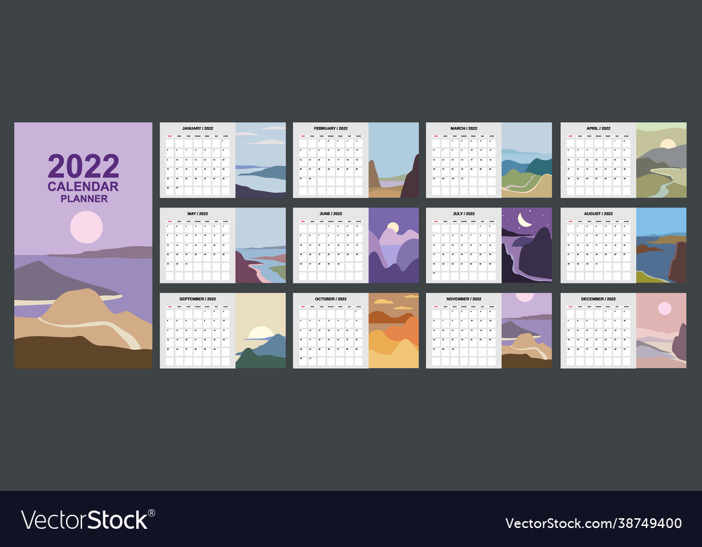 2022 calendar planner abstract minimalist