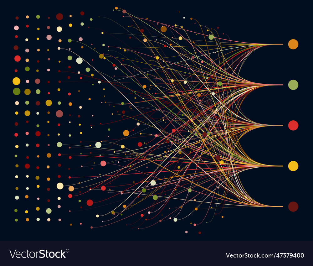 Abstractly arranged dots are connected by lines vector image Abstractly arranged dots are connected by lines