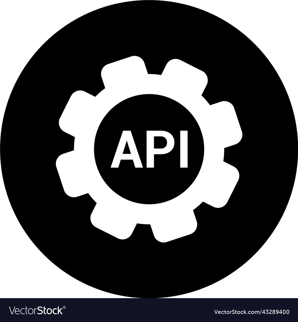 Api Anwendungsschnittstelle Symbol schwarz Grafik vector image Api Anwendungsschnittstelle Symbol schwarz Grafik