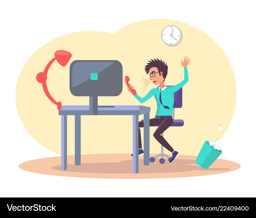 Businessman at office working Royalty Free Vector Image