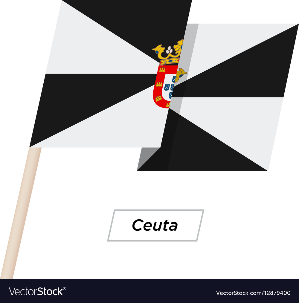 Ceuta Flagge Ribbon Welle isoliert