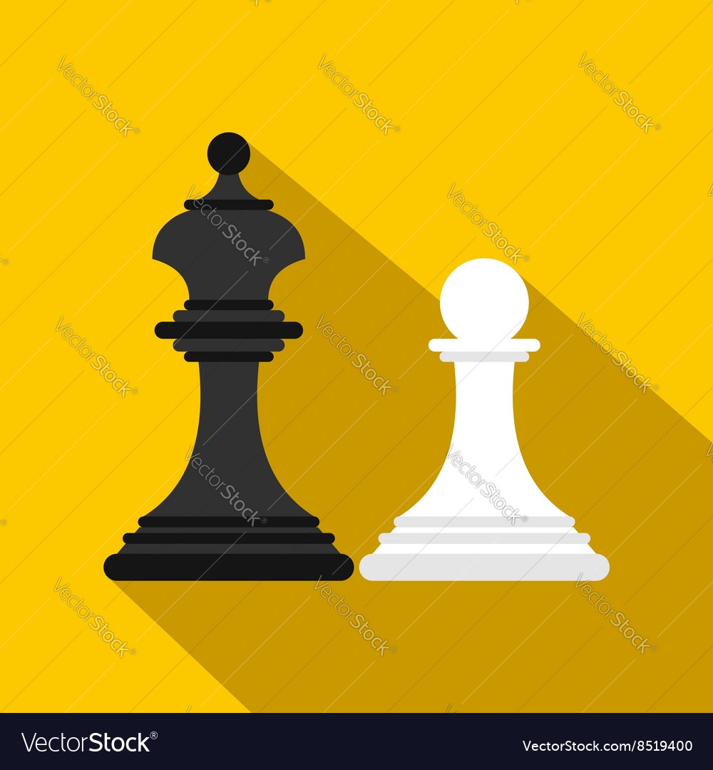 Chess king and pawn icon flat style