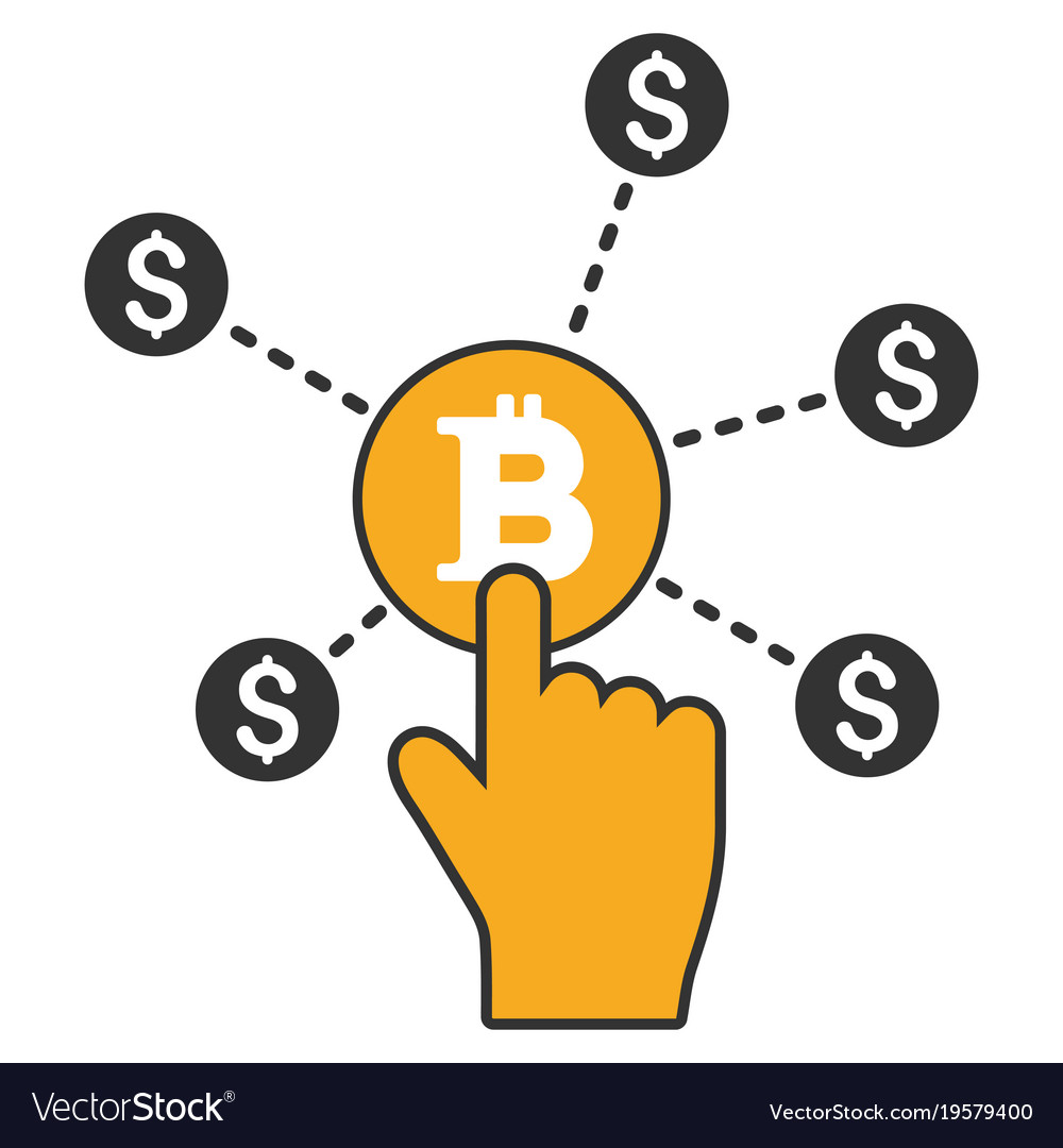 Click bitcoin node flat icon