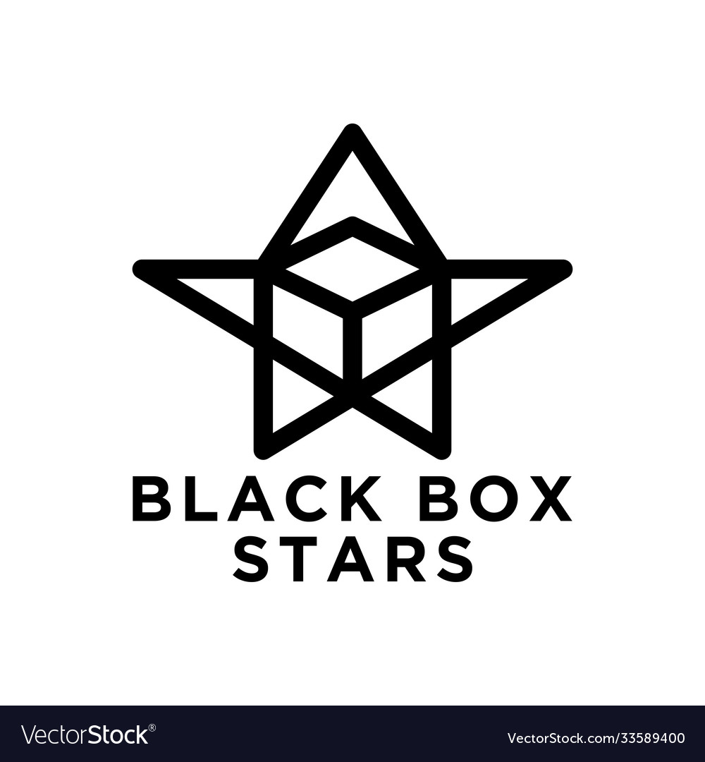 Creative black box logo design stars