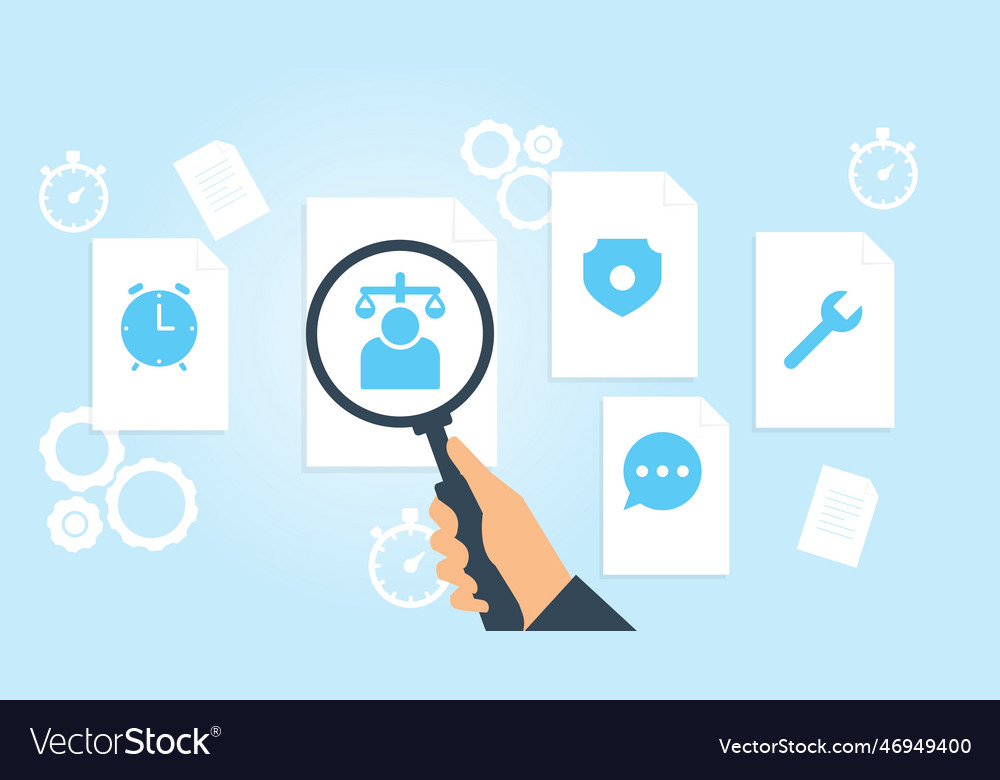 Document with search icons file and magnifying vector image Document with search icons file and magnifying