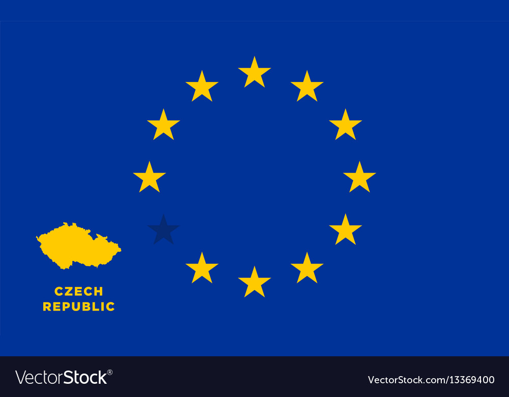 Eu-Flagge mit czech republic country european