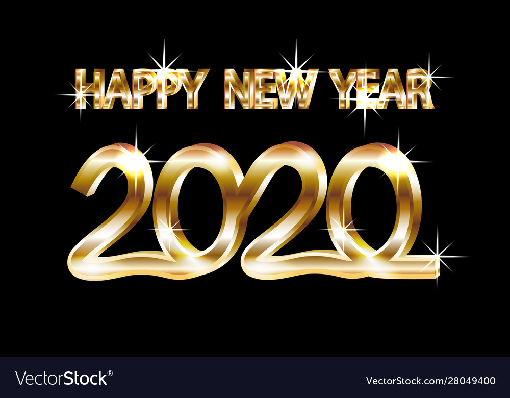 Happy New Year One Piece Pure Gold Royalty Free Vector Image