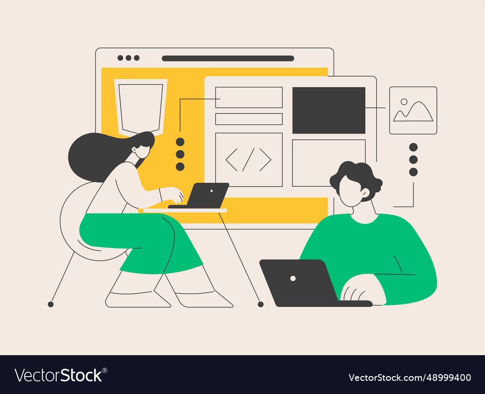 Html5 website development abstract concept vector image Html5 website development abstract concept