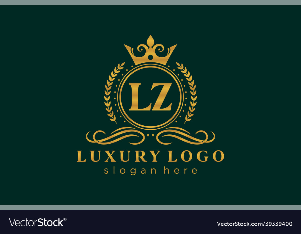 Initial lz letter royal luxury logo template Vector Image