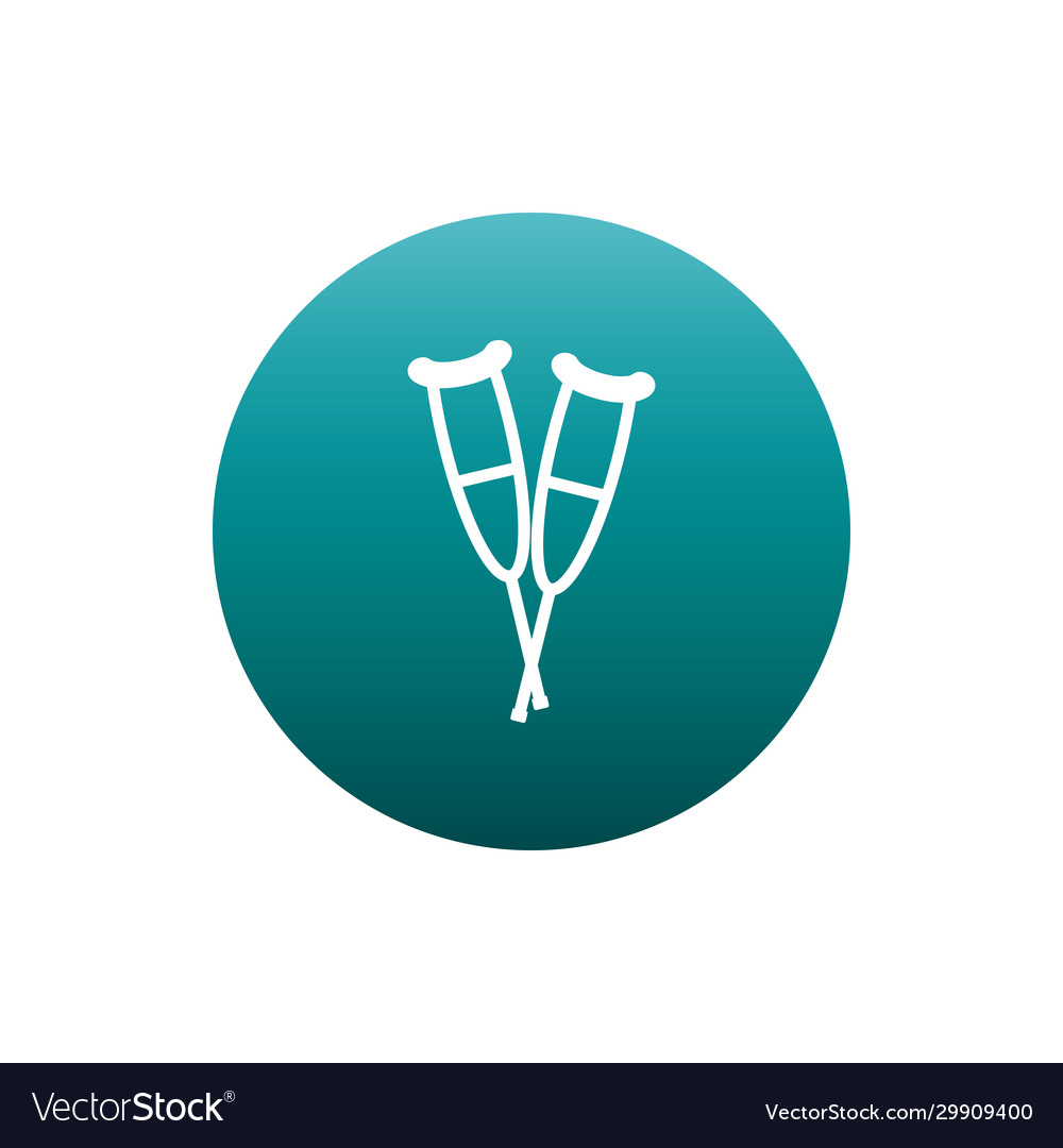 Isolated crutches block gradient style icon