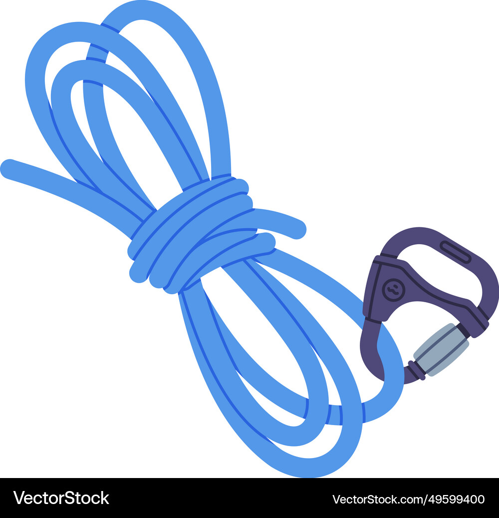 Long blue rope as climbing equipment Royalty Free Vector