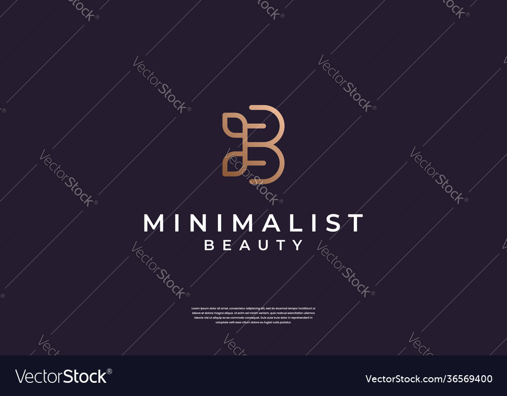 Luxury initial b and leaf logo design inspiration