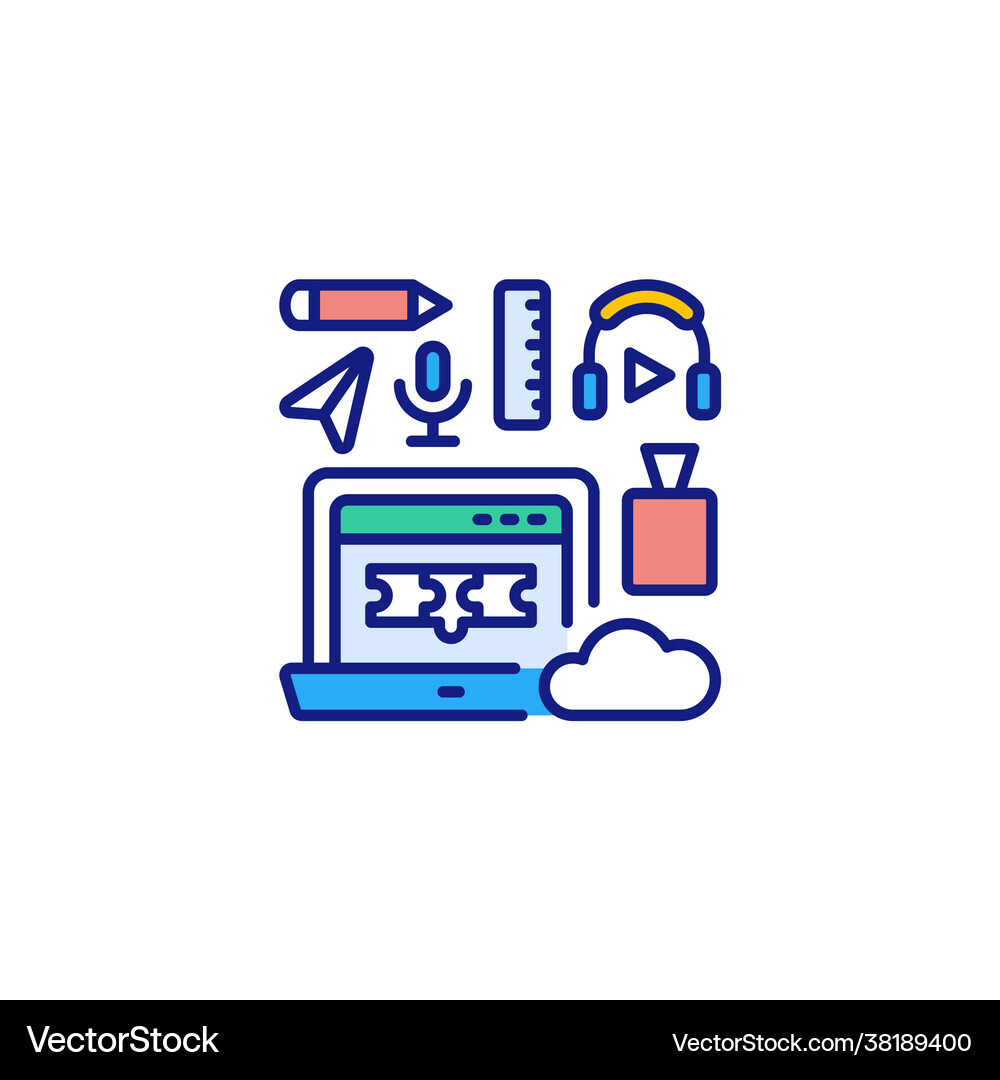 Web Based Training Icon Poster Grammar Icon Vector Illustration Banner