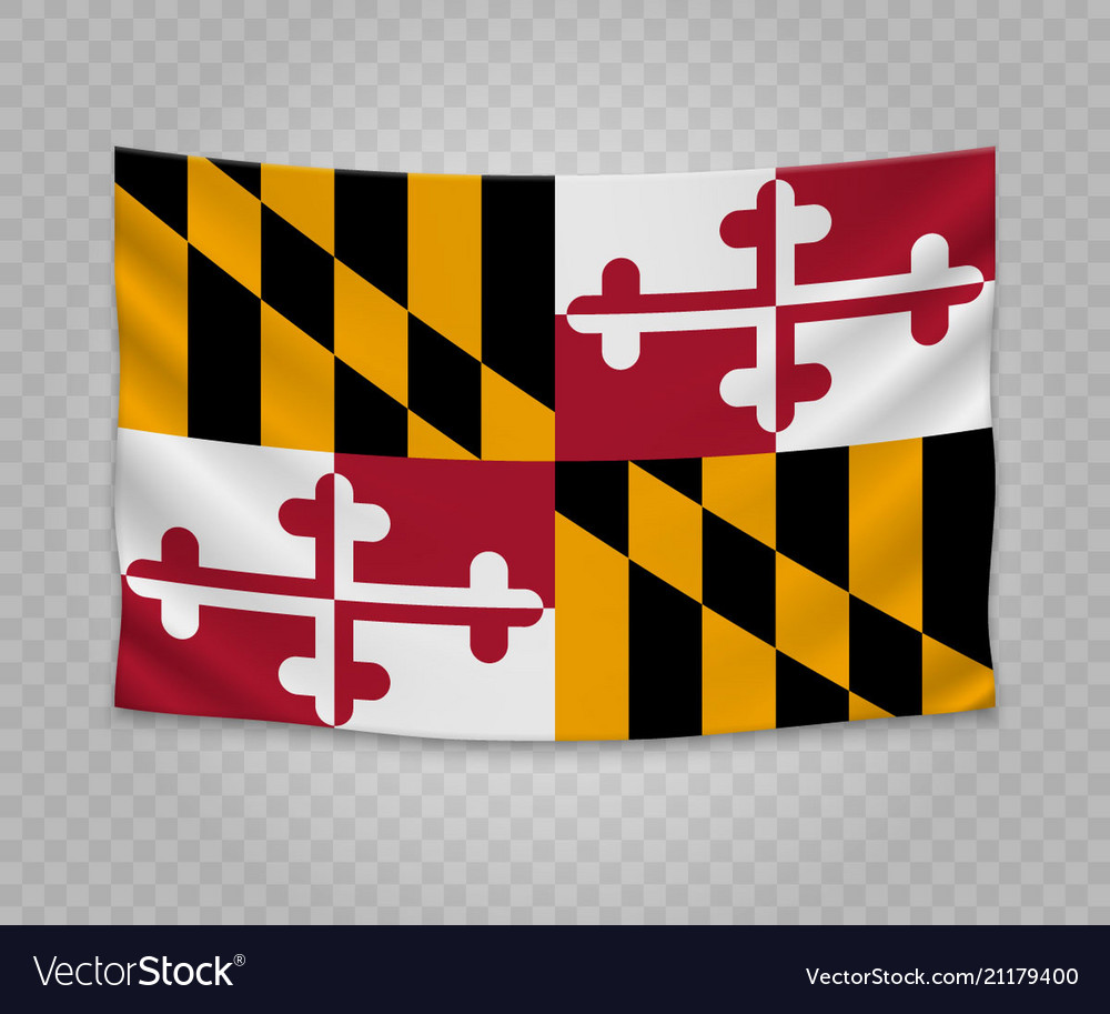 Realistic hanging flag Royalty Free Vector Image