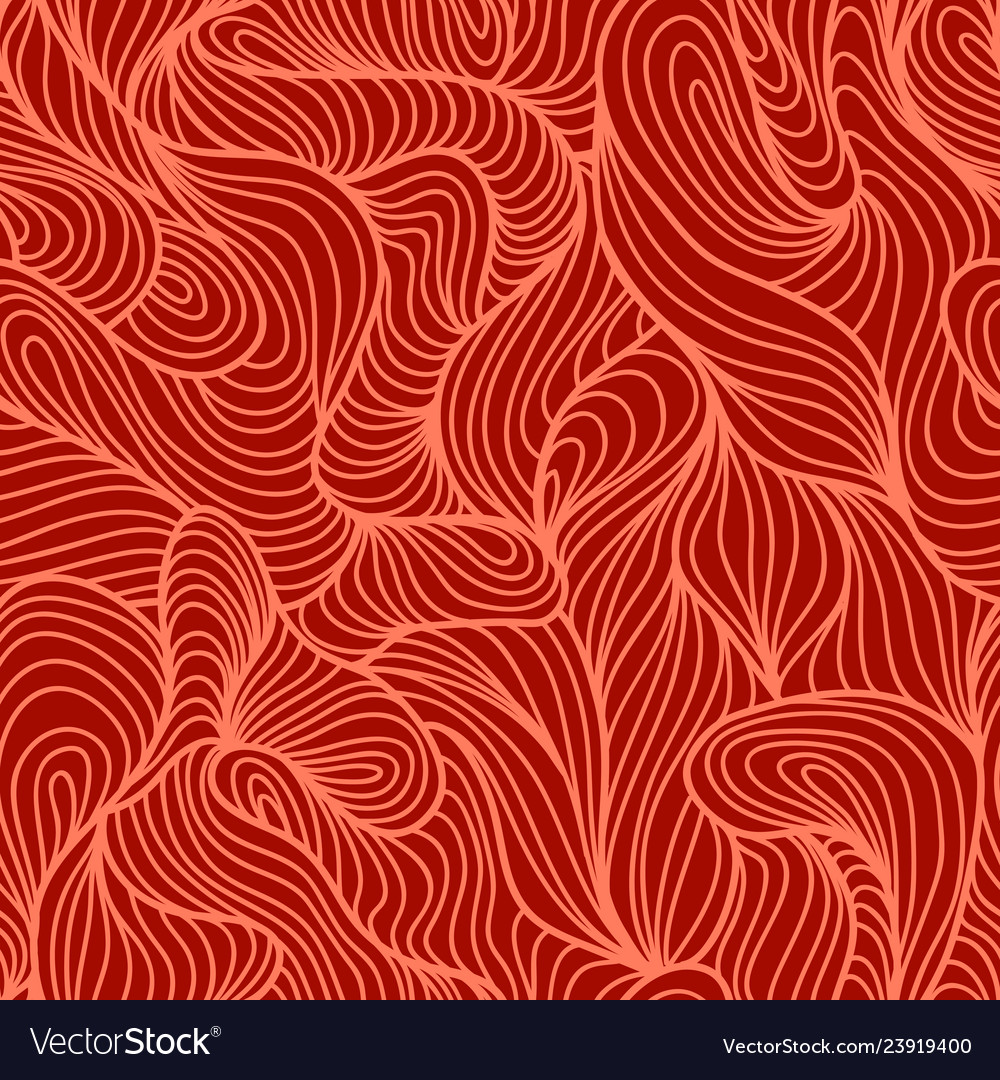 Seamless abstract red hand drawn pattern