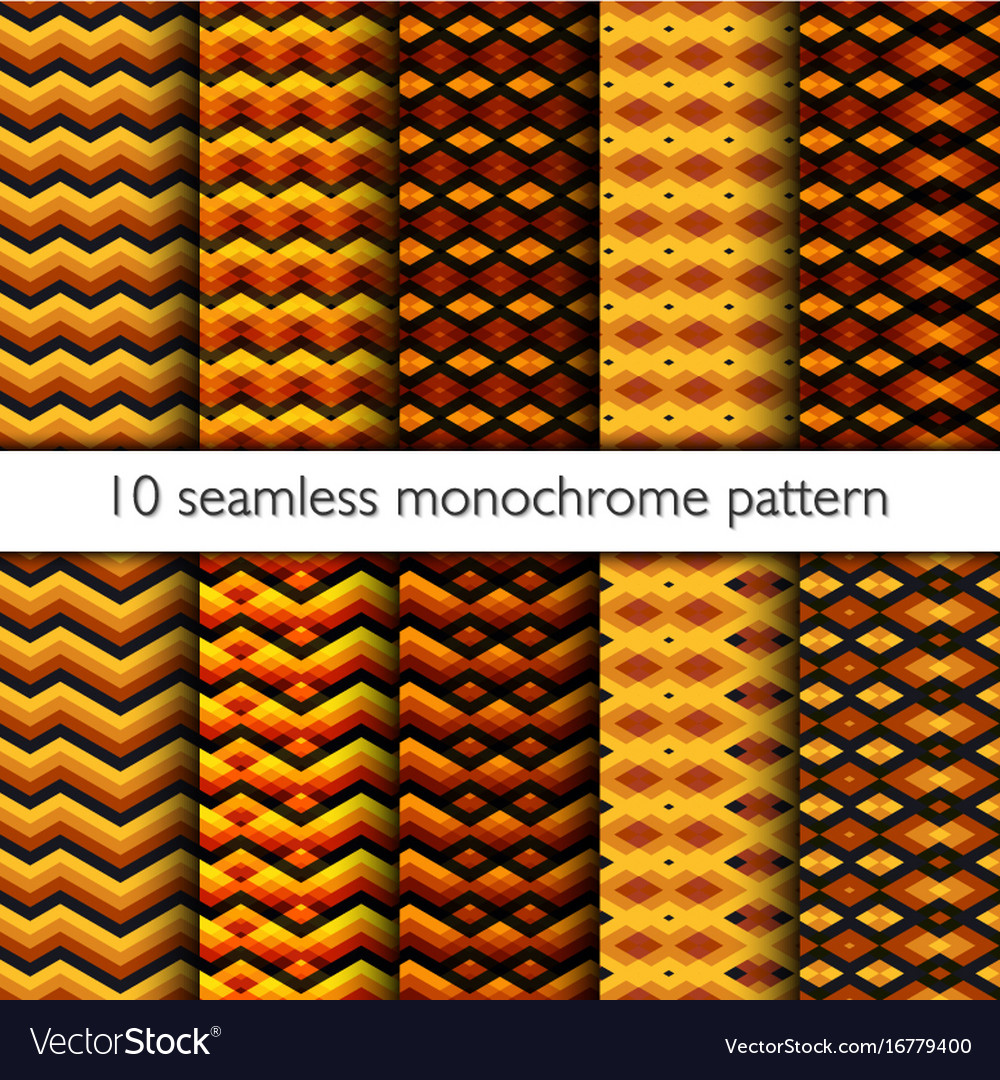 Set of ten seamless zig zag pattern