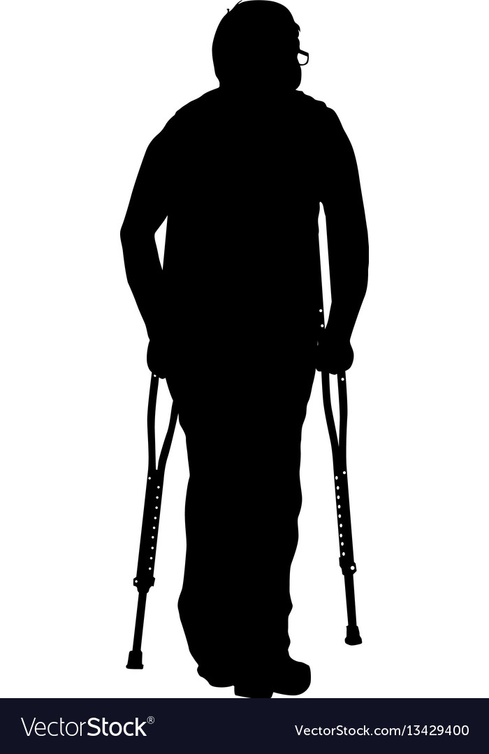 Silhouette of disabled people on a white Vector Image