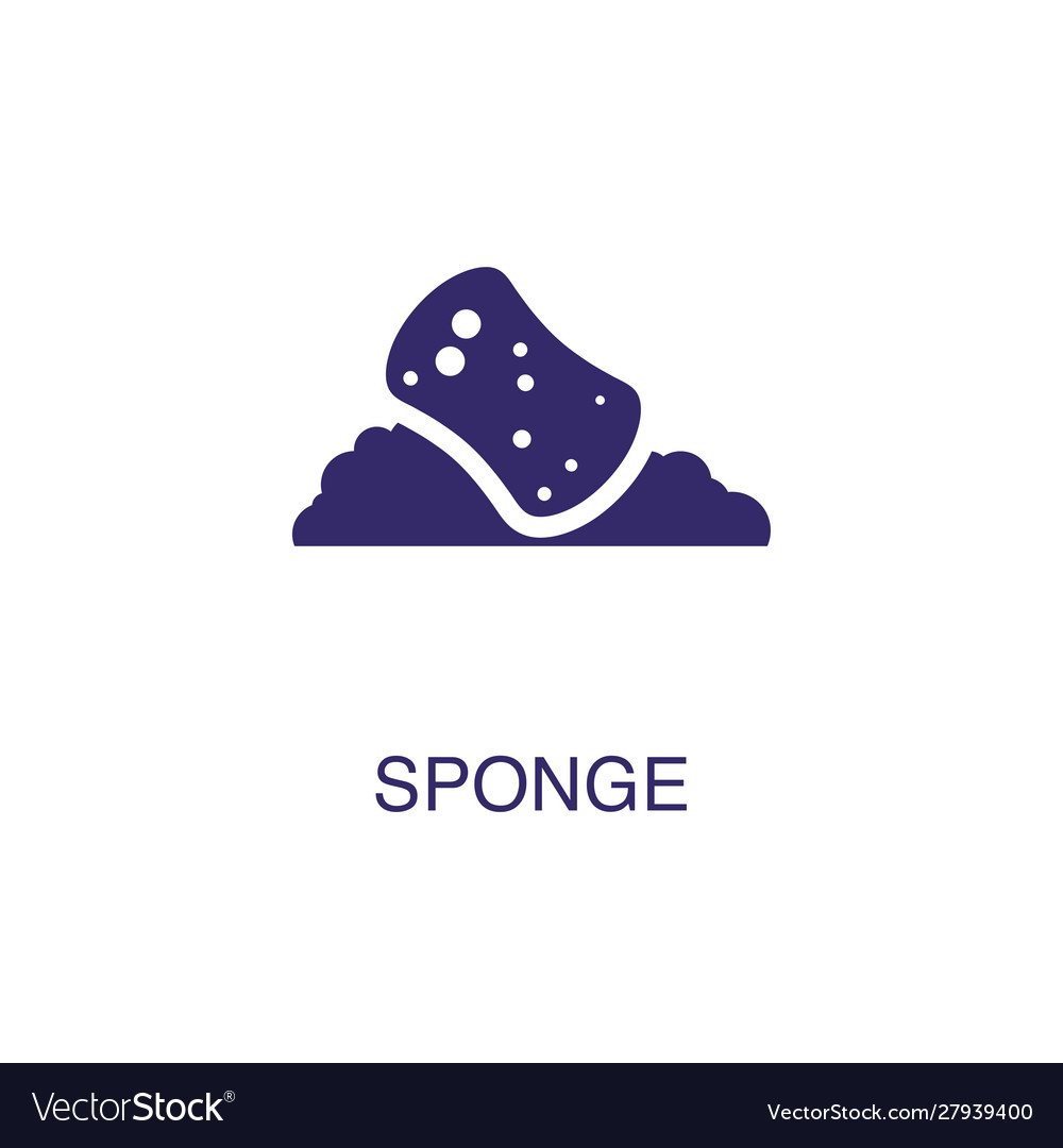 Sponge element in flat simple style on white
