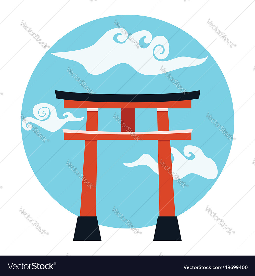 Torii gate minimal Royalty Free Vector Image - VectorStock