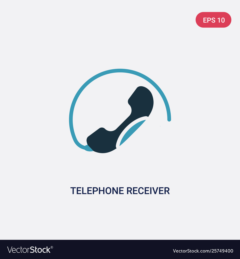 Two color telephone receiver icon from technology Vector Image