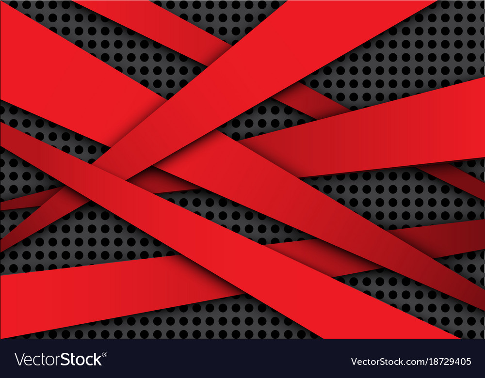 Abstract red line overlap gray circle mesh